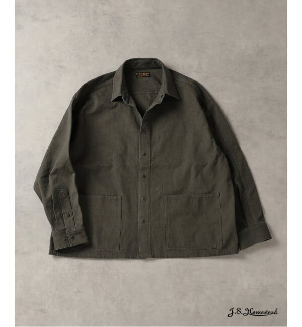 J.S.Homestead「J.S.Homestead / ウエスト ポケット ショート シャツ &ldquo;短丈&rdquo;」|シャツ・ブラウス|カーキ