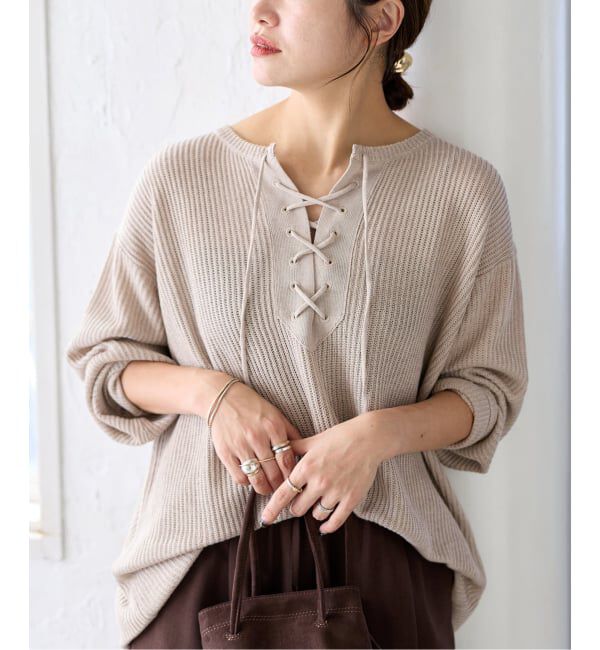 JOURNAL STANDARD「メッシュレースアップニット」|ニット・セーター|