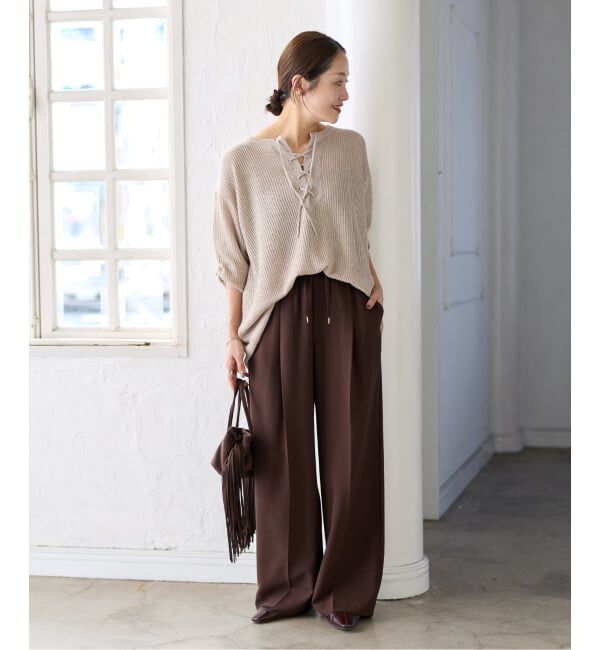 JOURNAL STANDARD「メッシュレースアップニット」|ニット・セーター|