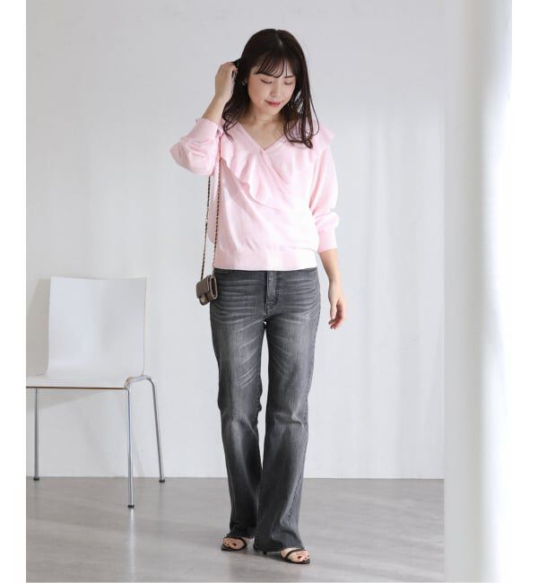  「【洗える】フリルニット」|ニット・セーター|