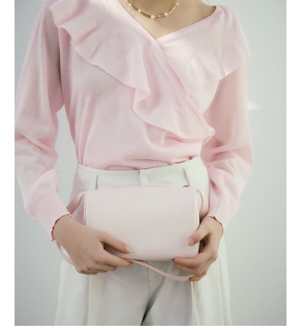  「【洗える】フリルニット」|ニット・セーター|ピンク A