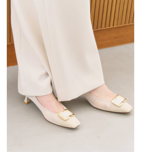  「5cmスクエアチュールバックルパンプス」|パンプス|