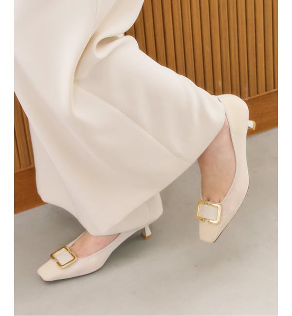  「5cmスクエアチュールバックルパンプス」|パンプス|ナチュラル