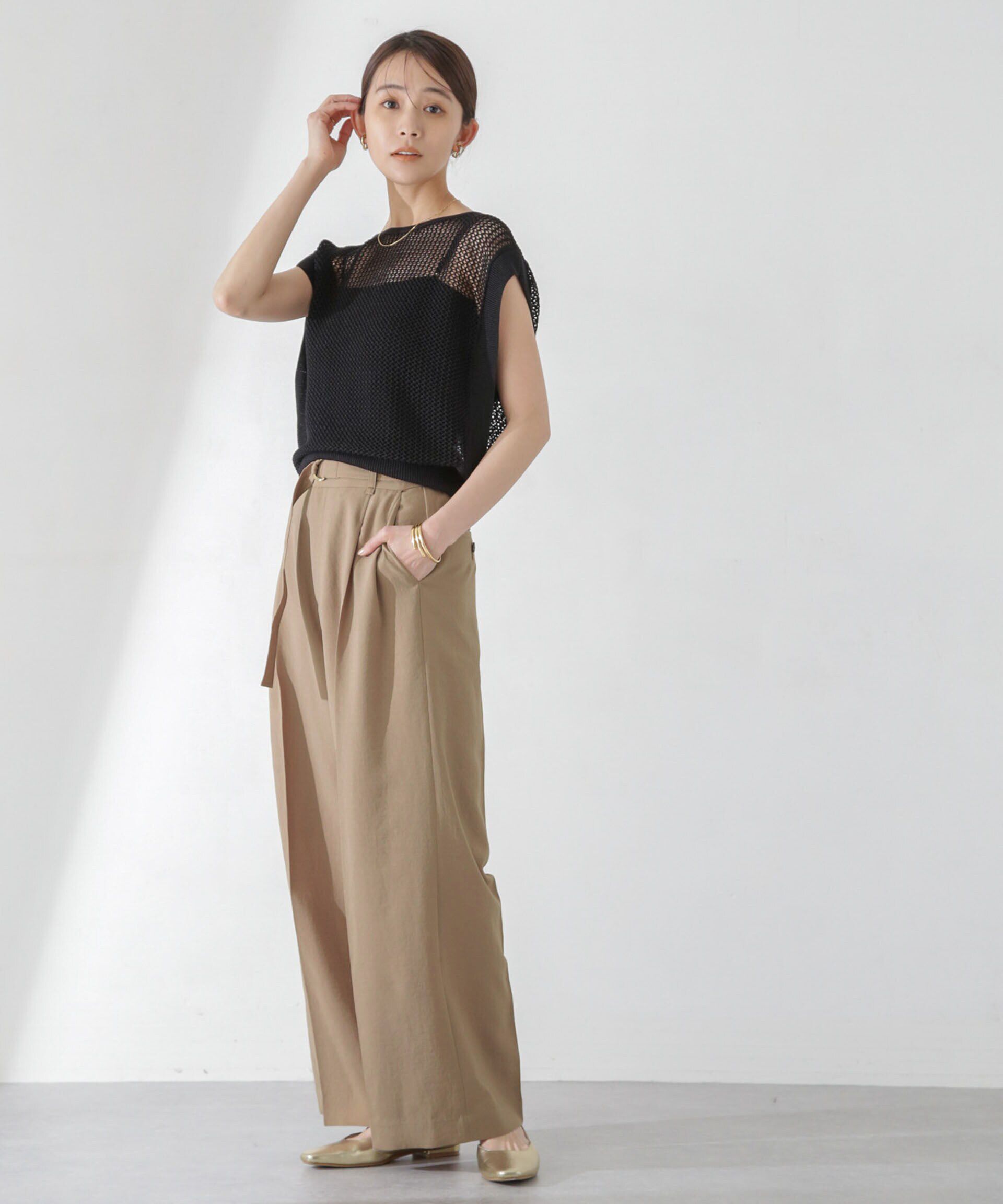 nano･universe「<洗濯機使用可><ﾉﾝｱｲﾛﾝ>ﾒﾗﾝｼﾞﾄﾞﾗｲ ﾍﾞﾙﾄ付きﾜｲﾄﾞ  」|チノ|