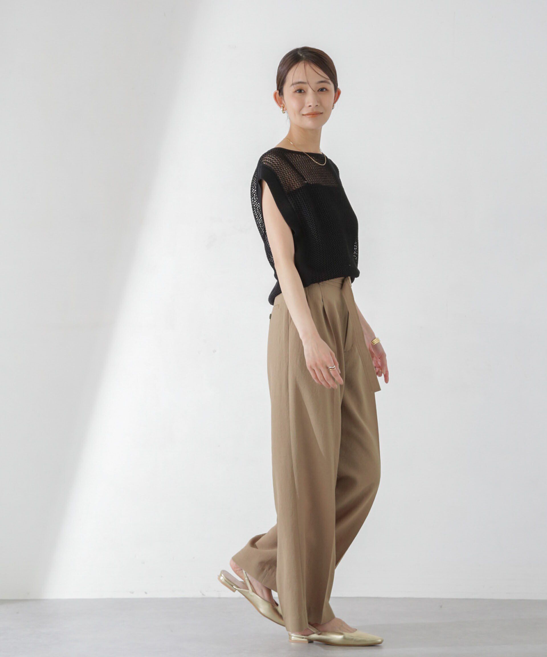 nano･universe「<洗濯機使用可><ﾉﾝｱｲﾛﾝ>ﾒﾗﾝｼﾞﾄﾞﾗｲ ﾍﾞﾙﾄ付きﾜｲﾄﾞ  」|チノ|