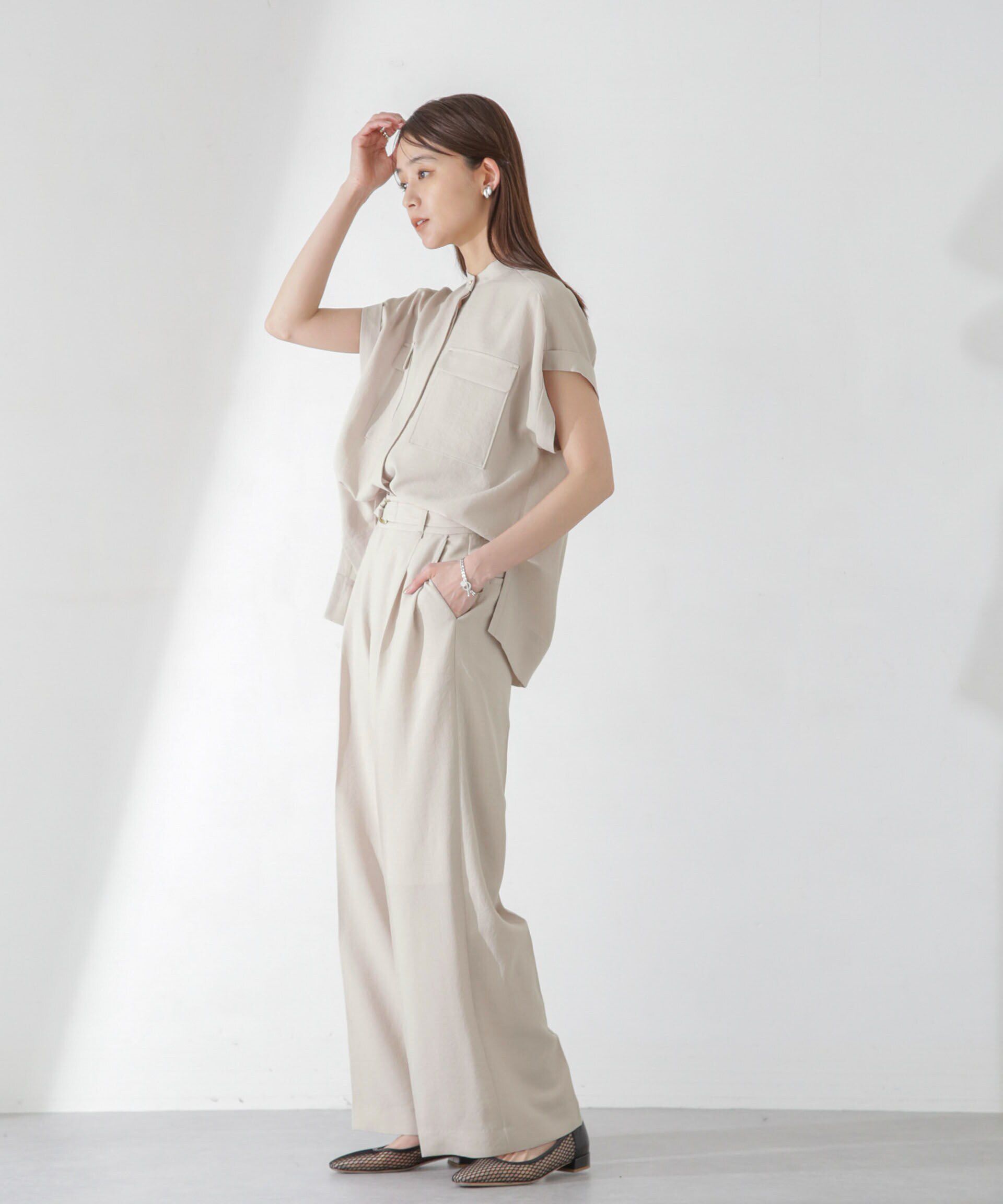 nano･universe「<洗濯機使用可><ﾉﾝｱｲﾛﾝ>ﾒﾗﾝｼﾞﾄﾞﾗｲ ﾍﾞﾙﾄ付きﾜｲﾄﾞ  」|チノ|