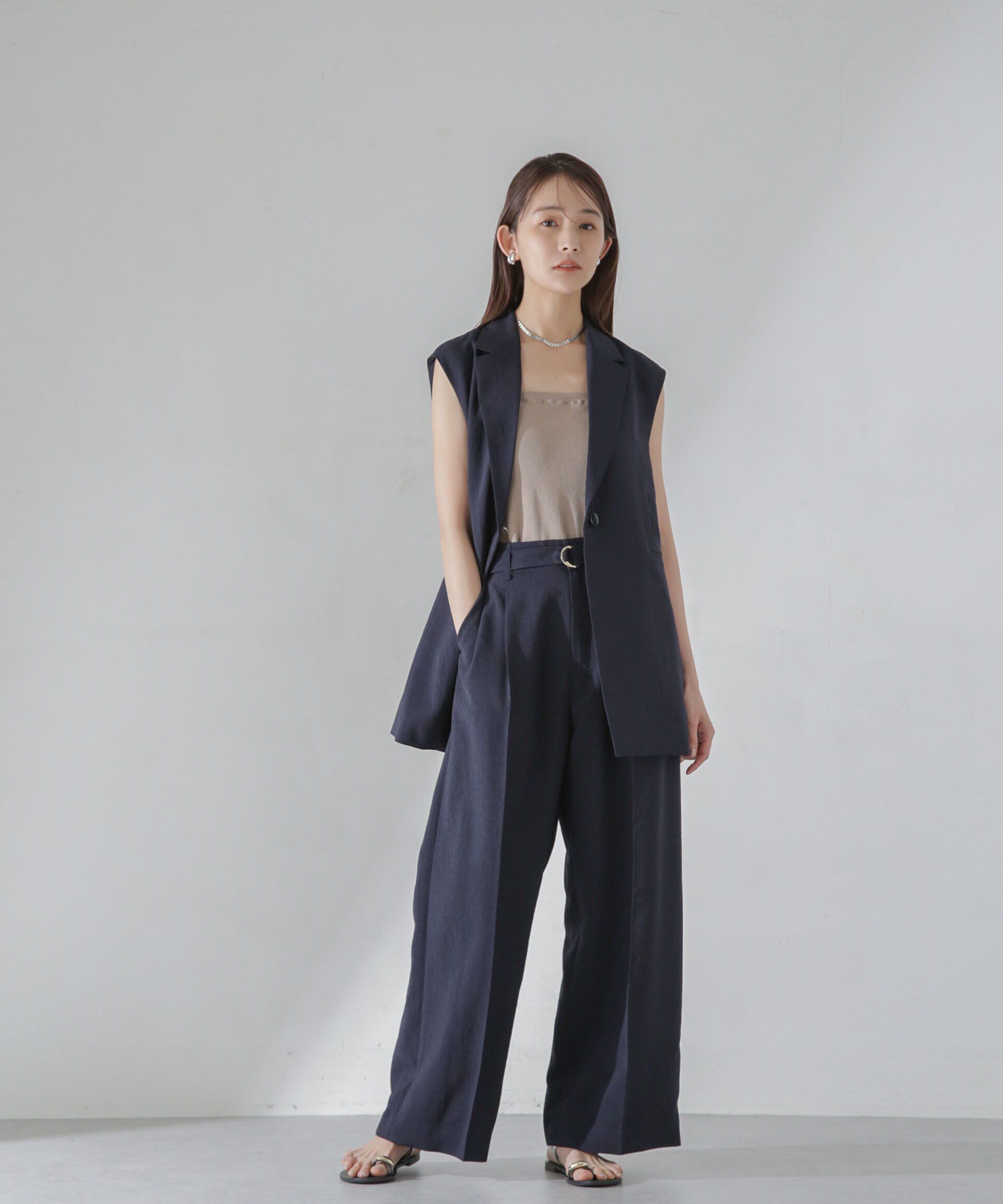 nano･universe「<洗濯機使用可><ﾉﾝｱｲﾛﾝ>ﾒﾗﾝｼﾞﾄﾞﾗｲ ﾍﾞﾙﾄ付きﾜｲﾄﾞ  」|チノ|