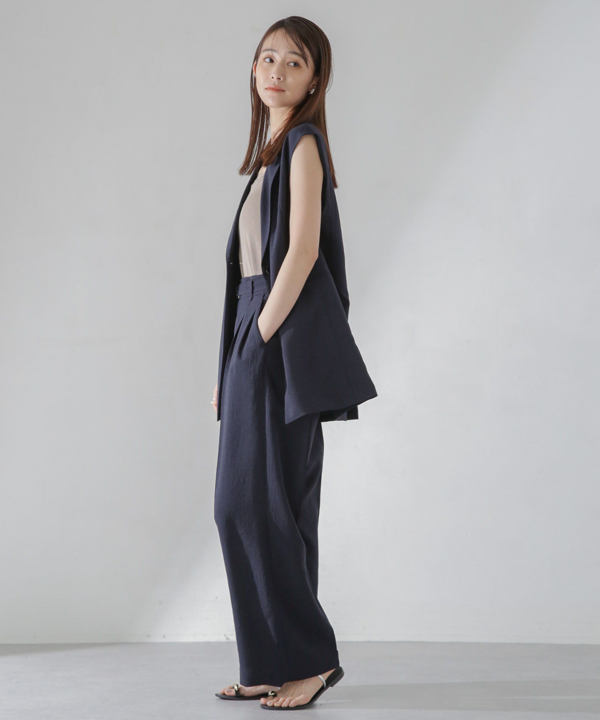 nano･universe「<洗濯機使用可><ﾉﾝｱｲﾛﾝ>ﾒﾗﾝｼﾞﾄﾞﾗｲ ﾍﾞﾙﾄ付きﾜｲﾄﾞ  」|チノ|