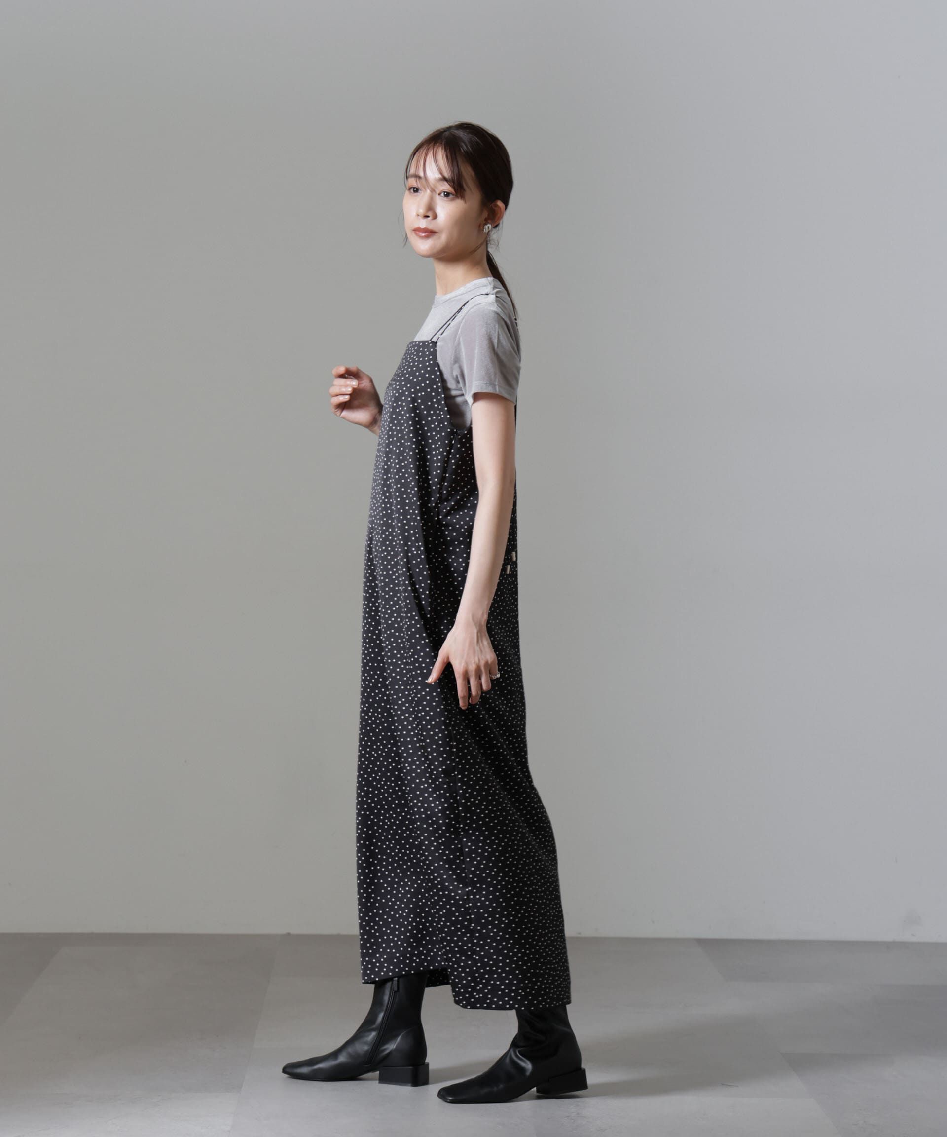 nano･universe「ドットプリントサテンキャミワンピース」|ワンピース|