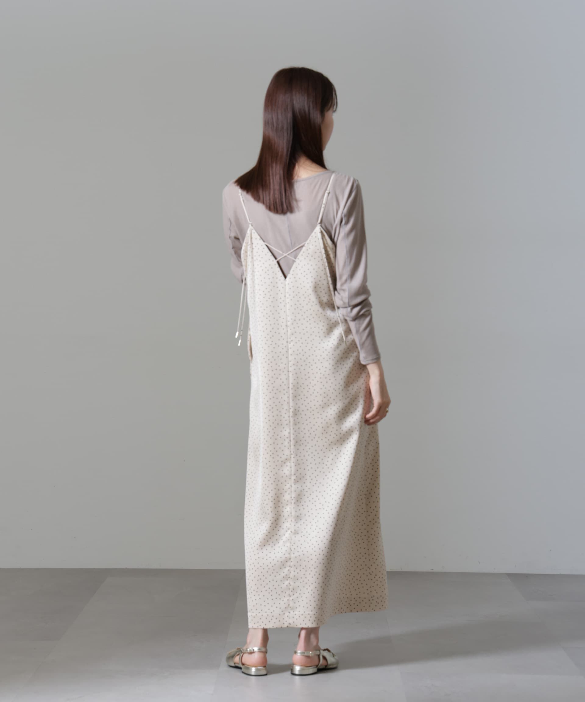 nano･universe「ドットプリントサテンキャミワンピース」|ワンピース|