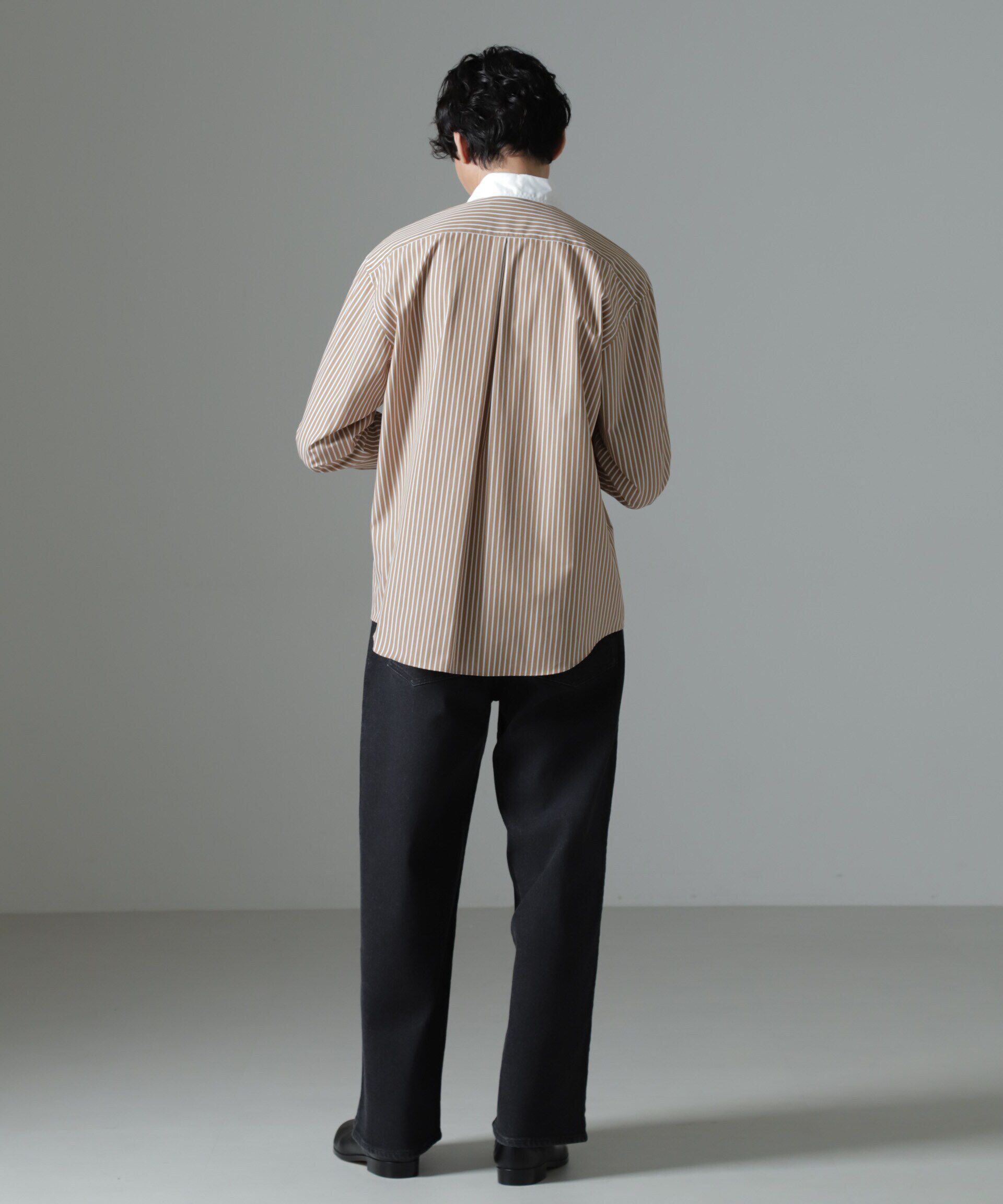 nano･universe「セミワイドストライプクレリックシャツ」|シャツ・ブラウス|