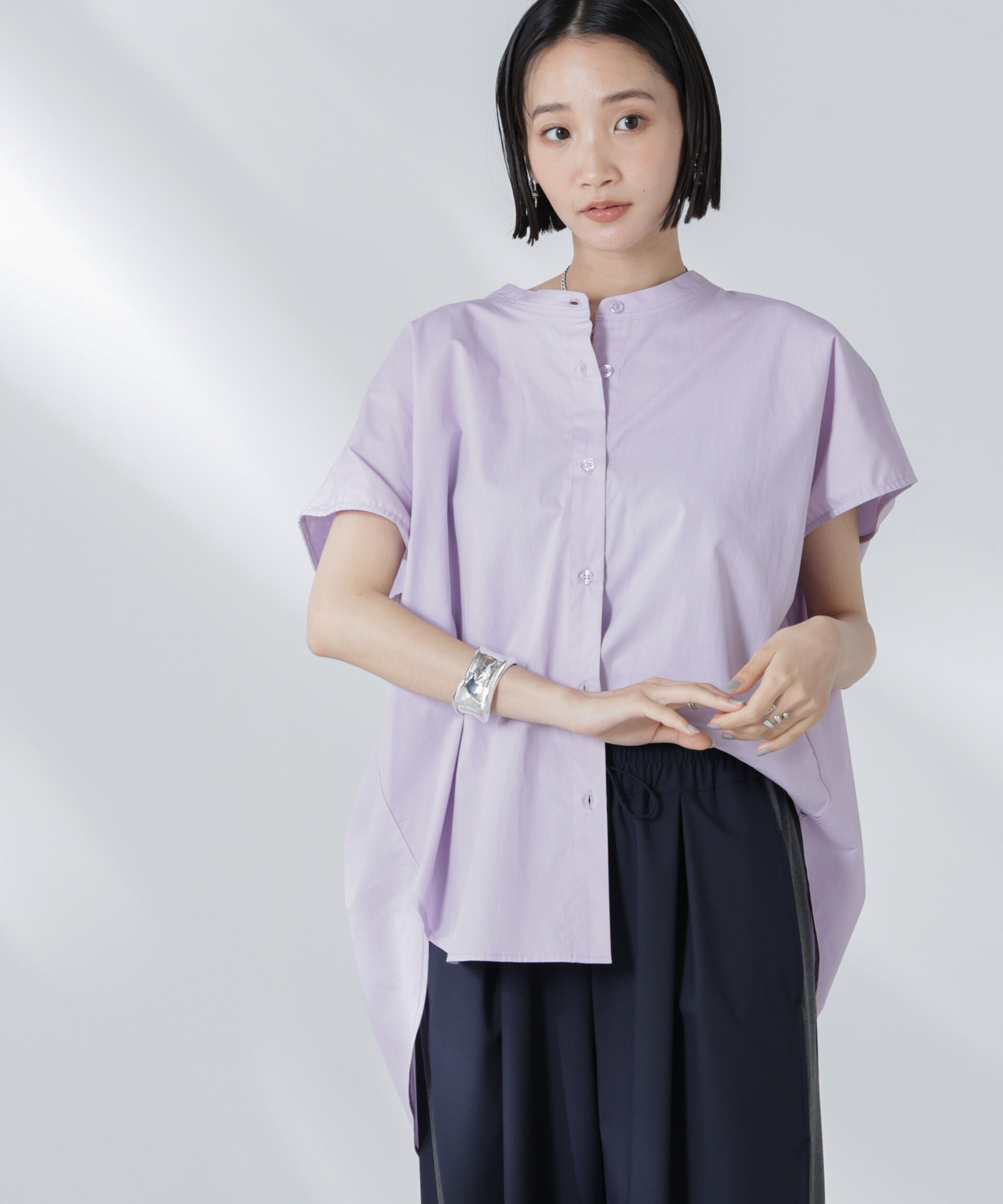 nano･universe「バックギャザーノースリーブブラウス」|シャツ・ブラウス|