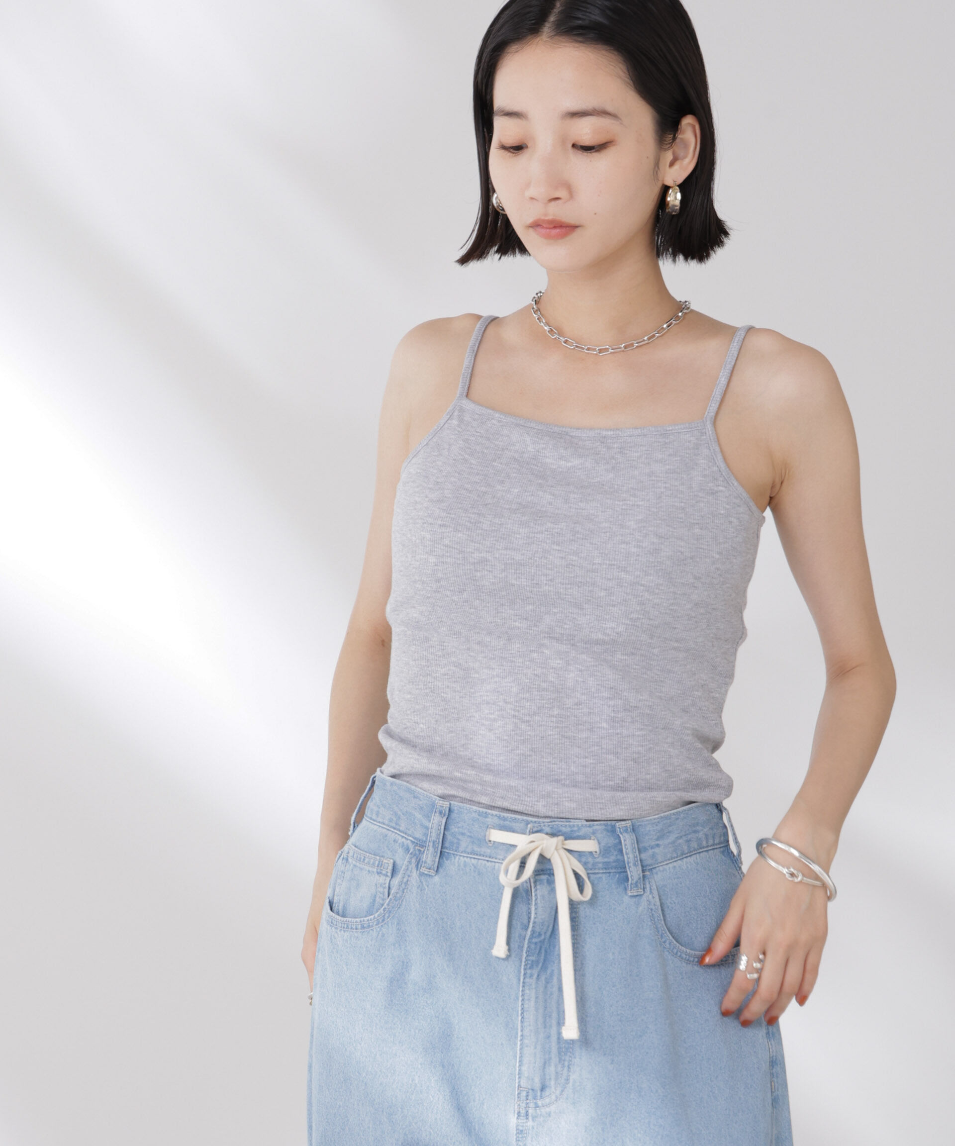 nano･universe「抗菌防臭・接触冷感機能 カップ付きキャミソール」|Tシャツ・カットソー|