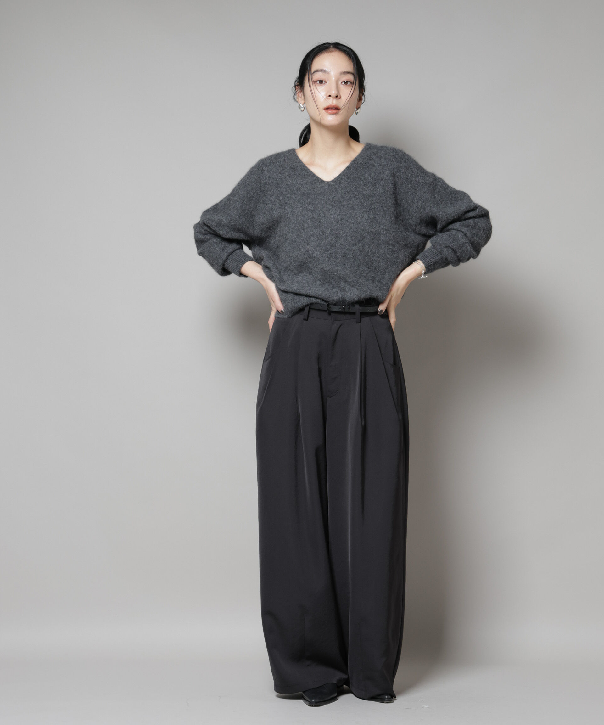 nano･universe「ウォッシャブルフォックスVネックニットプルオーバー」|ニット・セーター|