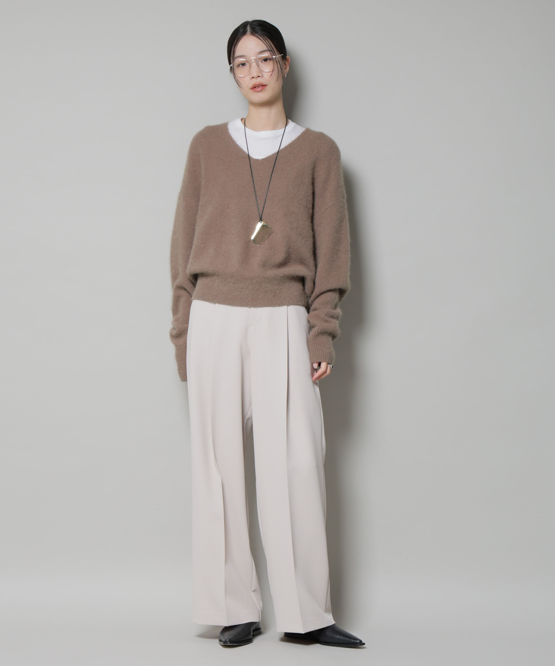 nano･universe「ウォッシャブルフォックスVネックニットプルオーバー」|ニット・セーター|