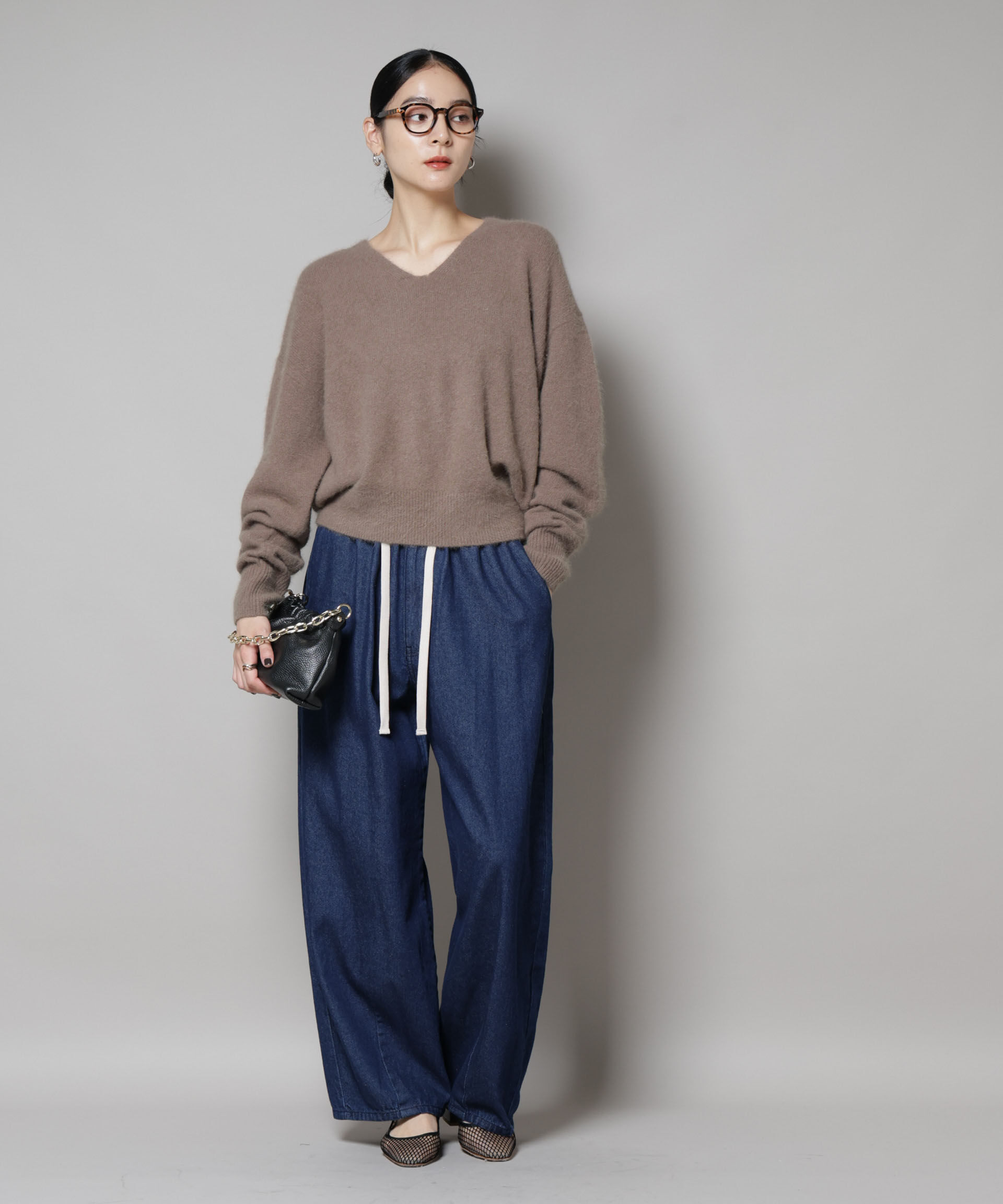 nano･universe「ウォッシャブルフォックスVネックニットプルオーバー」|ニット・セーター|