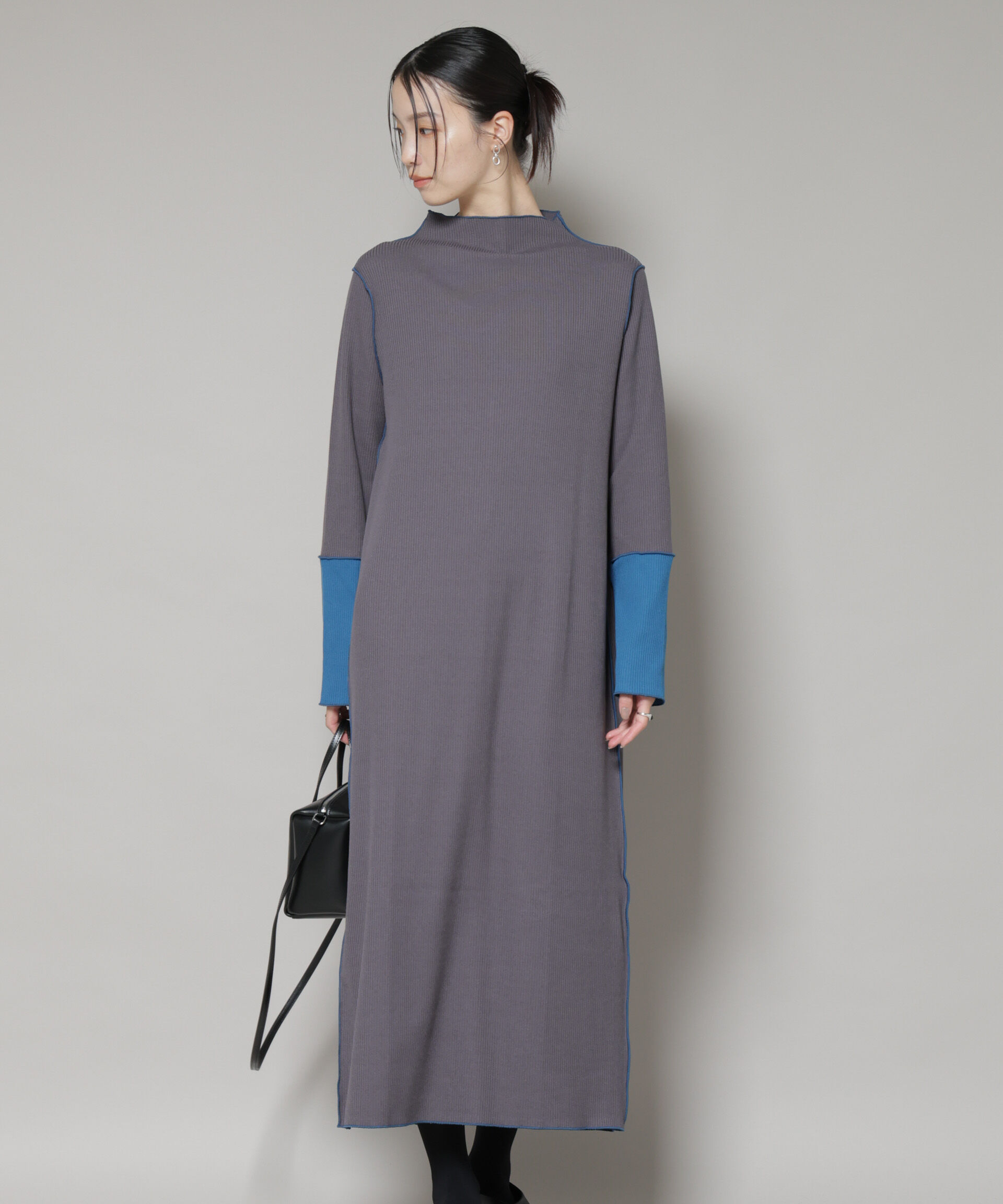 nano･universe「テレコリブ配色メローワンピース」|ワンピース|