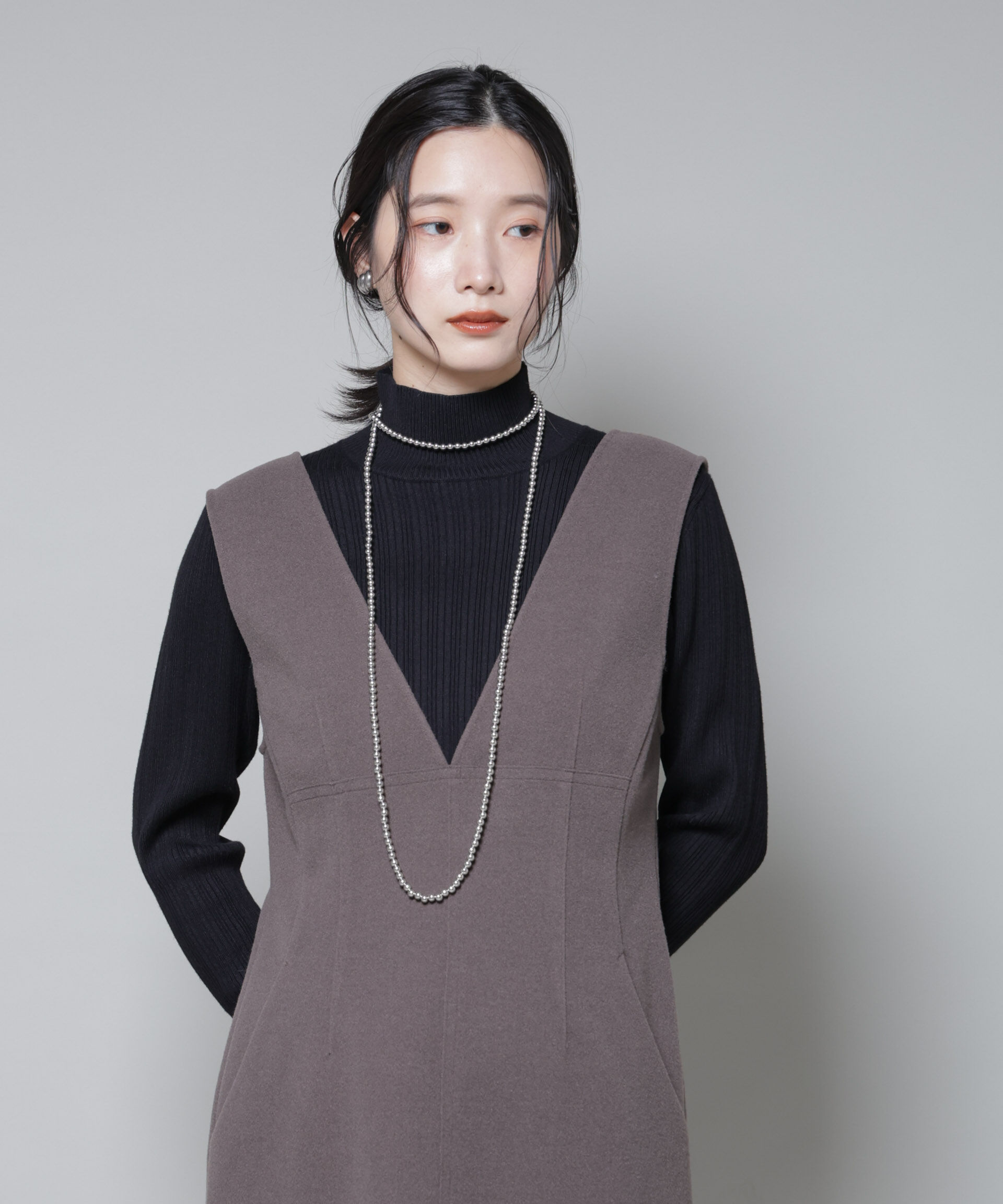 nano･universe「ホホバオイル加工ランダムリブタートルニット」|ニット・セーター|