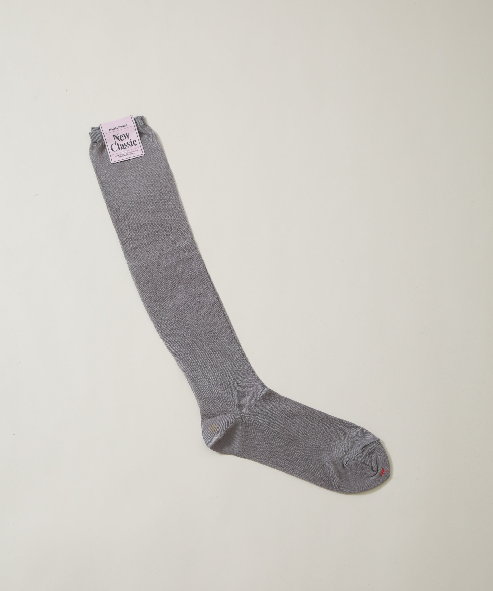 nano･universe「MARCOMONDE/sheer ribbed high socks」|ソックス|グレー