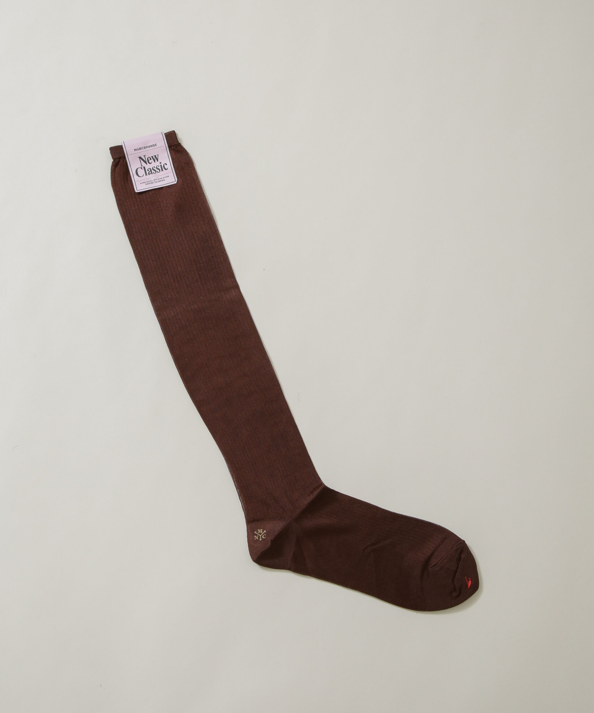 nano･universe「MARCOMONDE/sheer ribbed high socks」|ソックス|D.ブラウン2