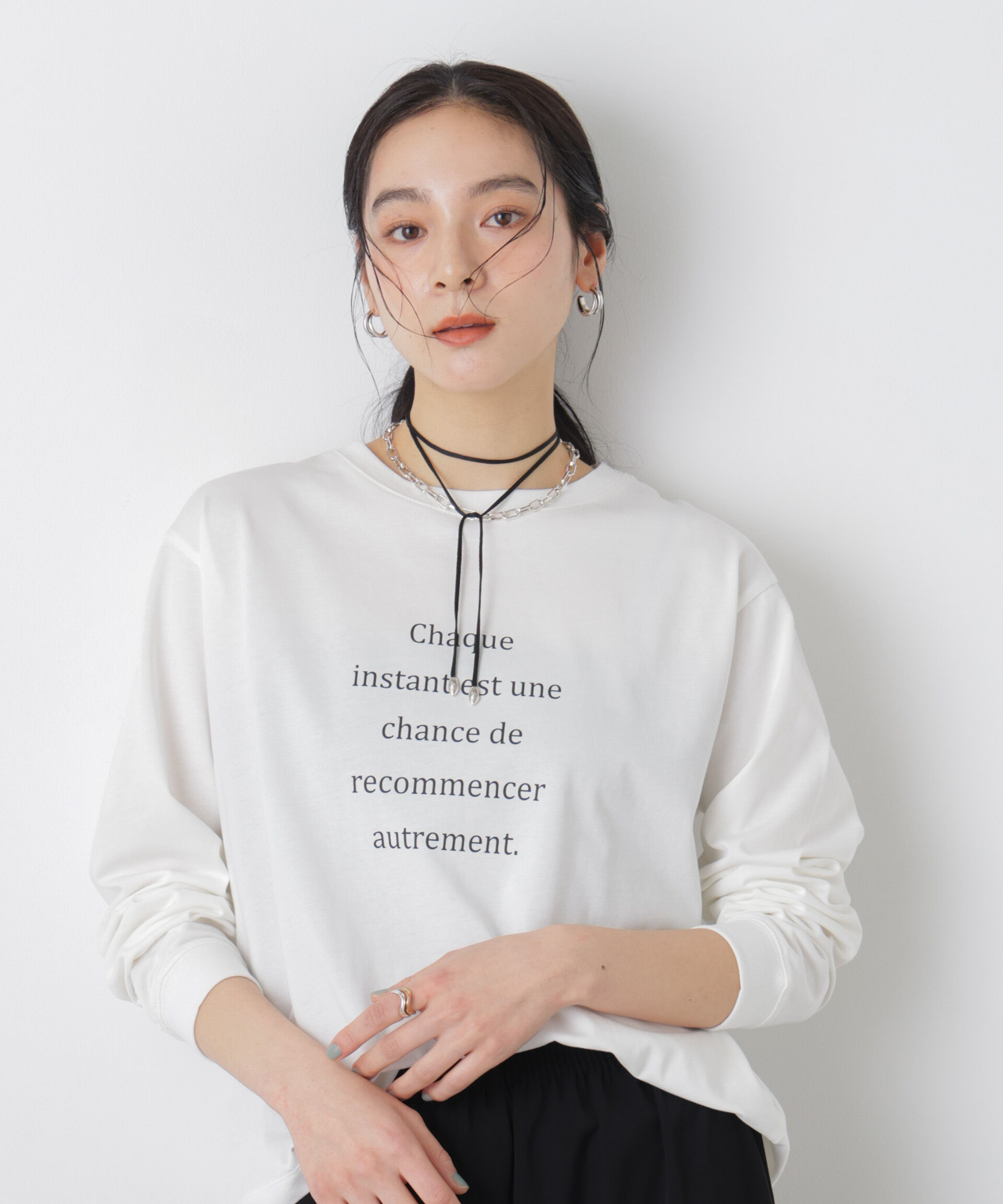 nano･universe「ロゴプリントロングスリーブTシャツ」|Tシャツ・カットソー|