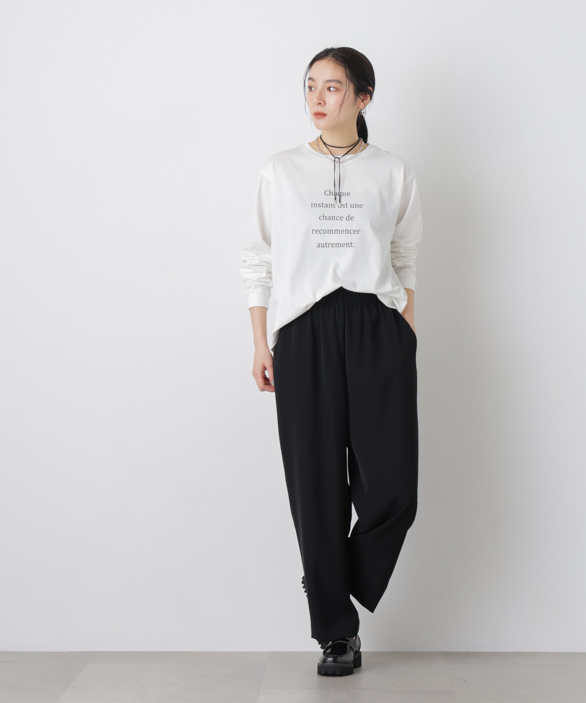 nano･universe「ロゴプリントロングスリーブTシャツ」|Tシャツ・カットソー|