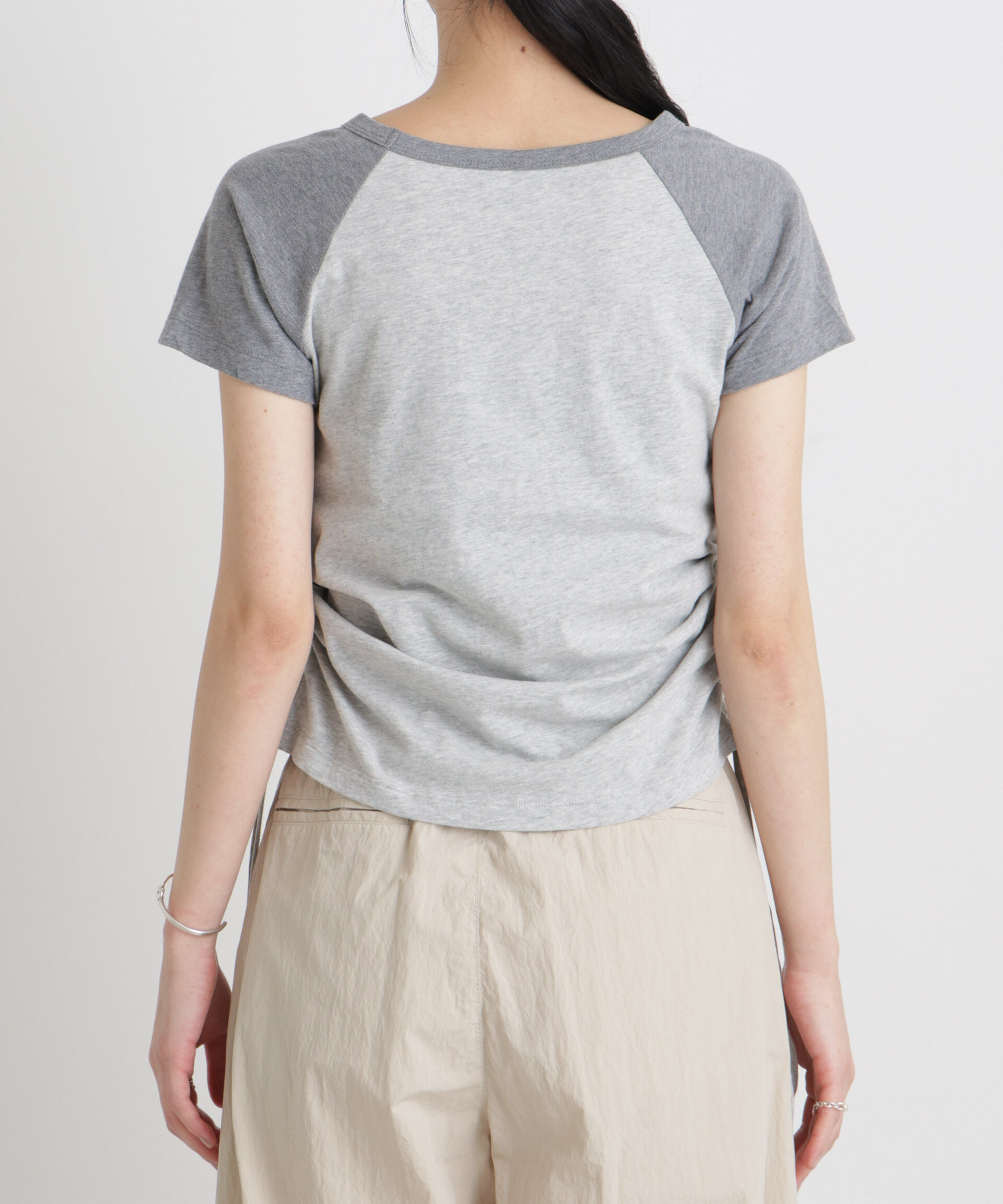 nano･universe「BOOKCLUB/別注 Raglan shirring shirts」|Tシャツ・カットソー|