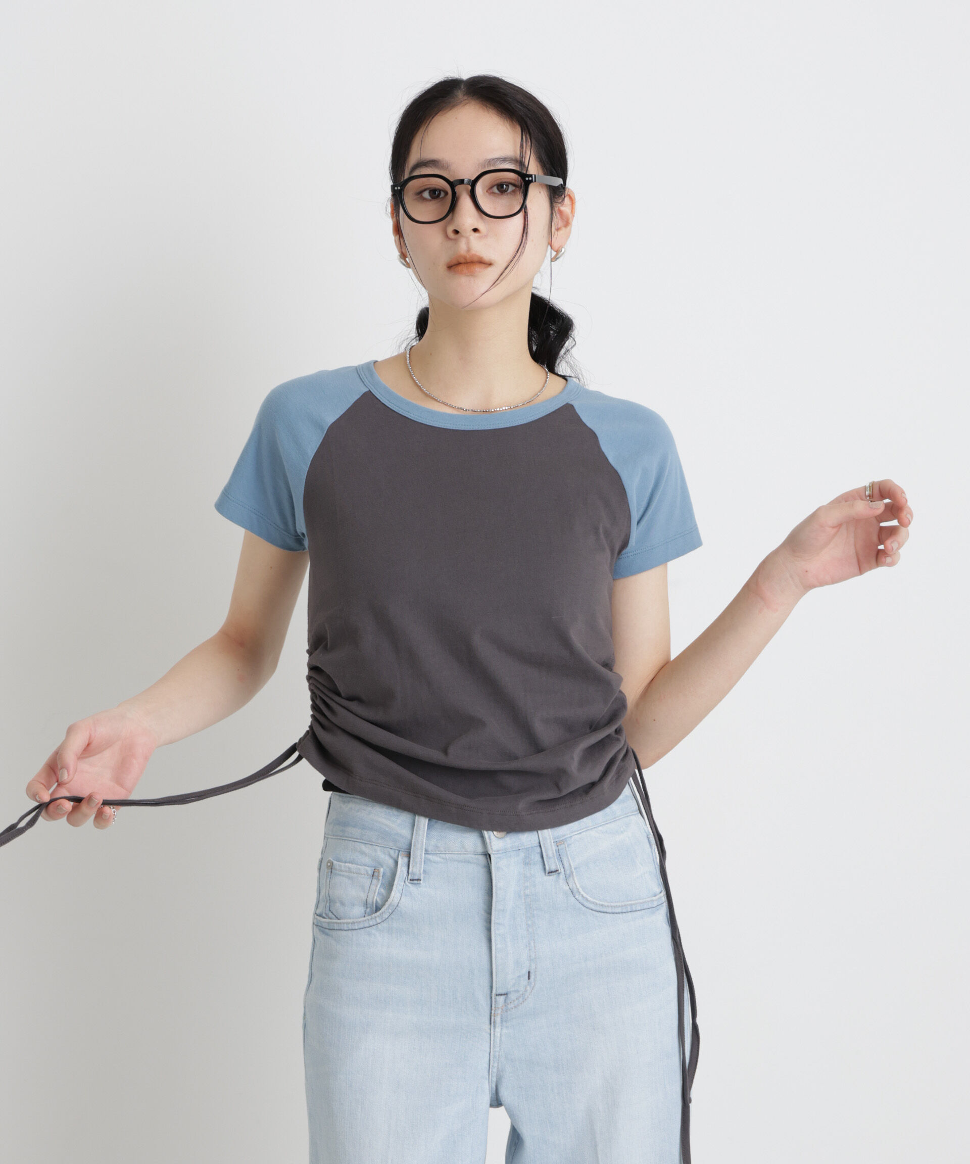 nano･universe「BOOKCLUB/別注 Raglan shirring shirts」|Tシャツ・カットソー|