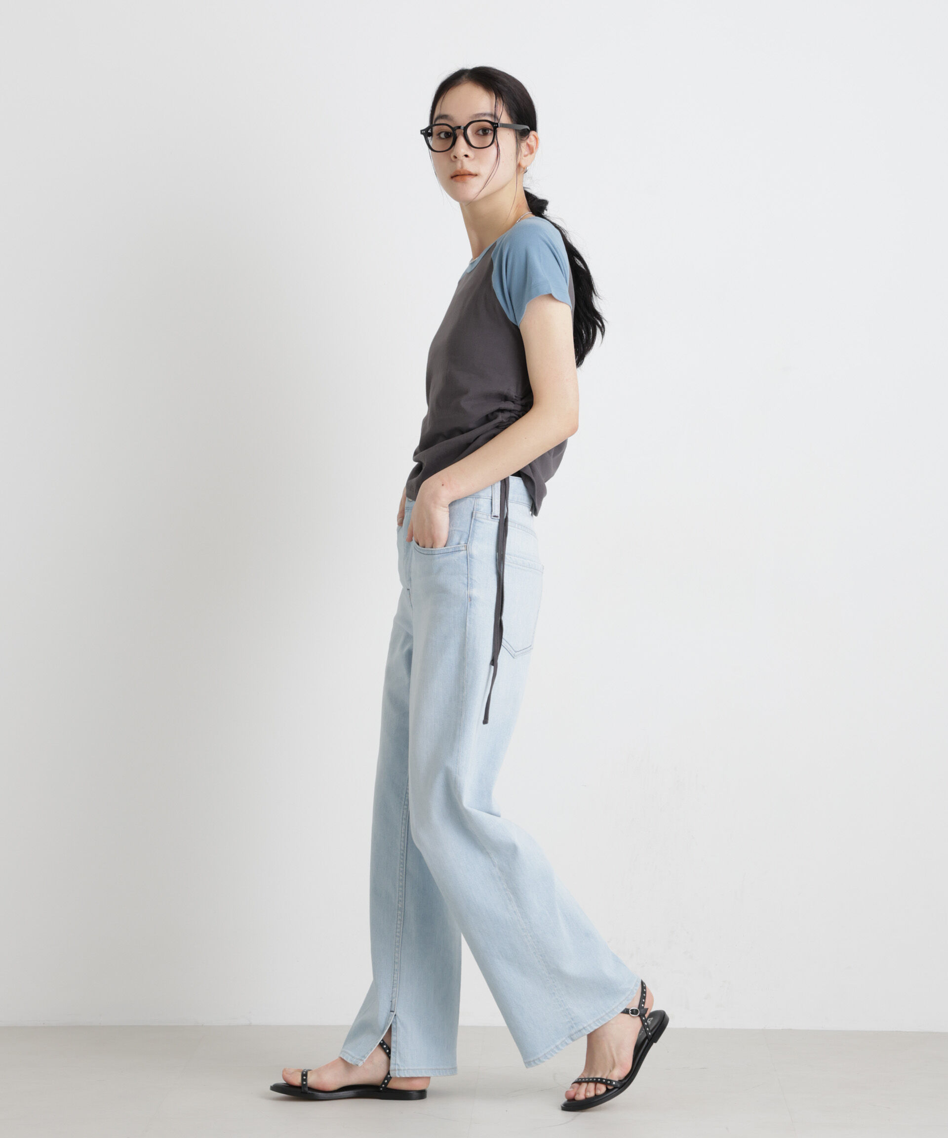 nano･universe「BOOKCLUB/別注 Raglan shirring shirts」|Tシャツ・カットソー|