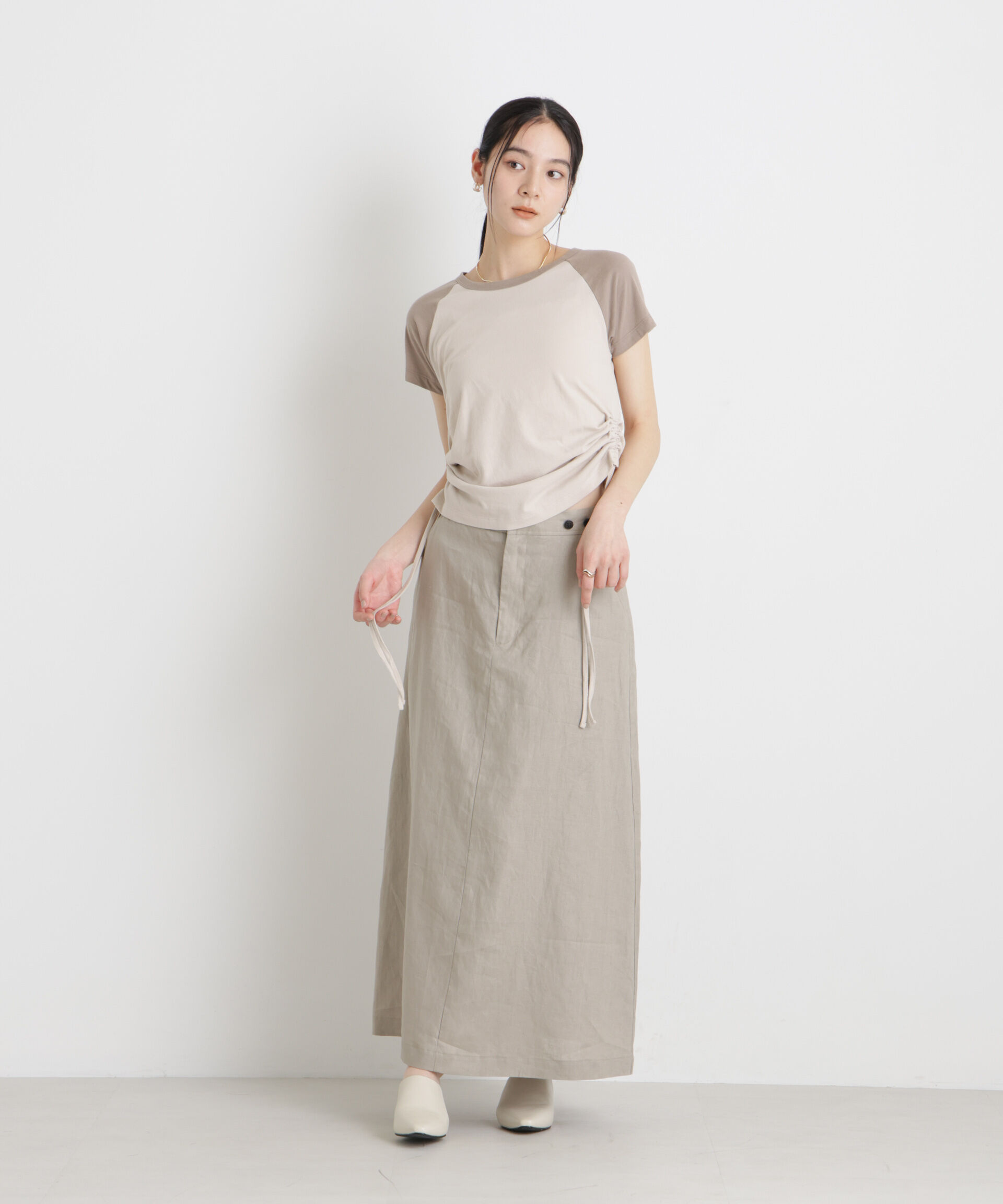 nano･universe「BOOKCLUB/別注 Raglan shirring shirts」|Tシャツ・カットソー|