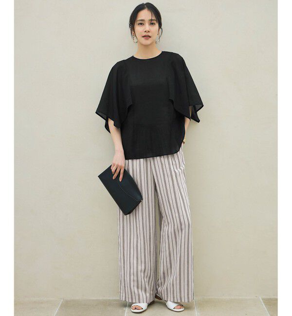 自由区「【セットアップ対応】リネンビスコースストライプドロスト パンツ」|その他|