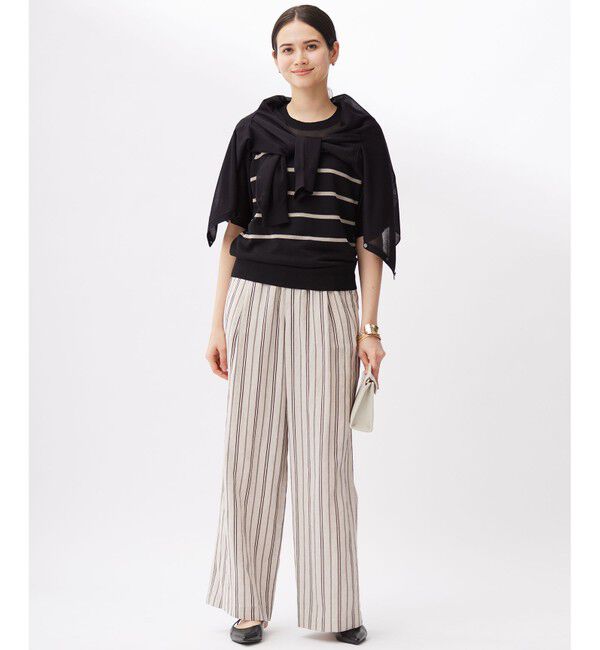 自由区「【セットアップ対応】リネンビスコースストライプドロスト パンツ」|その他|