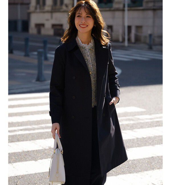 23区「エアータンブラー TCギャバジン ロング トレンチコート」|トレンチコート|ネイビー系