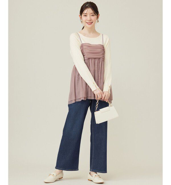 ANY SIS「【ウールブレンドシリーズ】ベースネックリブコンビ ニット」|ニット・セーター|