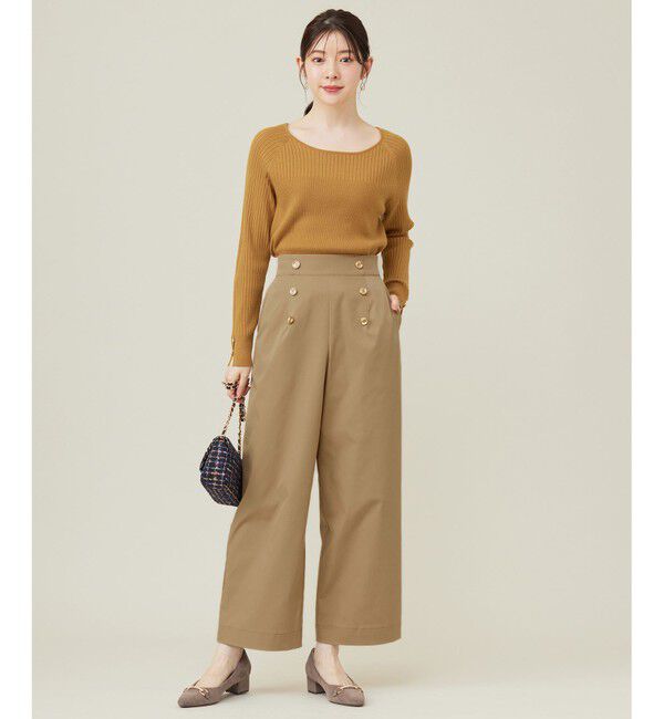 ANY SIS「【ウールブレンドシリーズ】ベースネックリブコンビ ニット」|ニット・セーター|