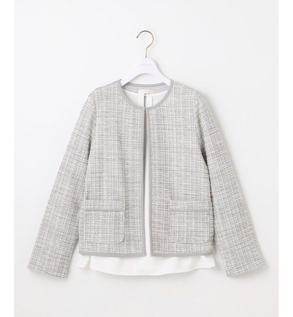 ANY SIS「【2SET】ウォッシャブルジャケット &times; ブラウス セット」|ノーカラージャケット|