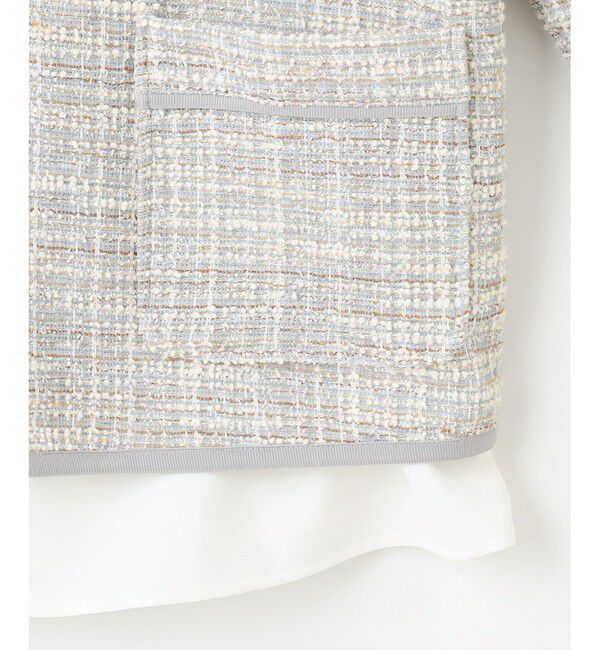 ANY SIS「【2SET】ウォッシャブルジャケット &times; ブラウス セット」|ノーカラージャケット|