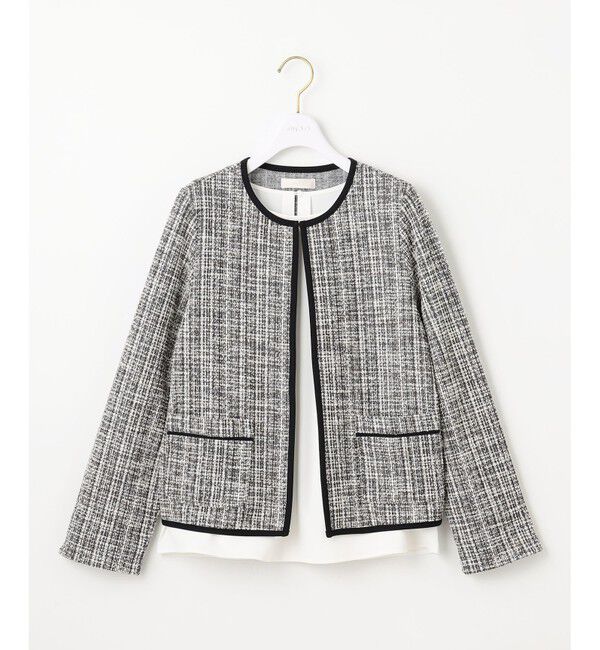 ANY SIS「【2SET】ウォッシャブルジャケット &times; ブラウス セット」|ノーカラージャケット|