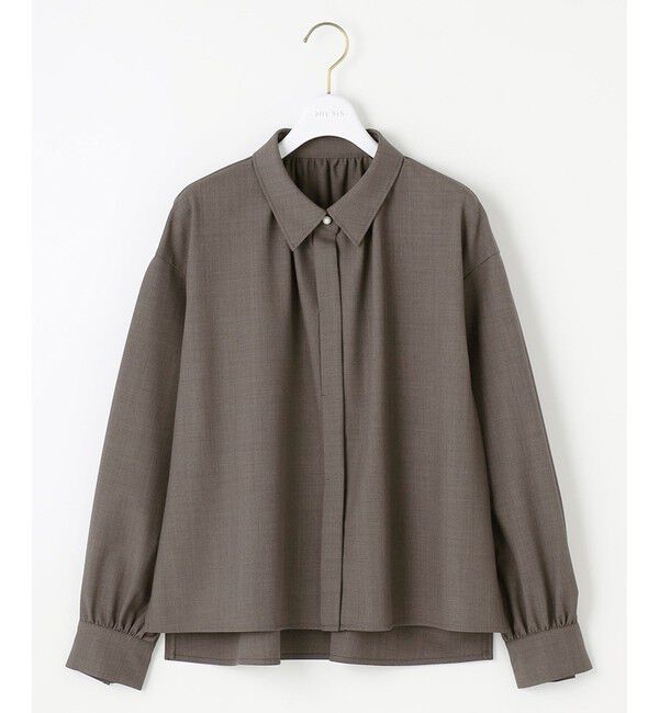 ANY SIS「【UVカット・アンチピリング・洗える】ウーステッドエステル シャツ」|シャツ・ブラウス|
