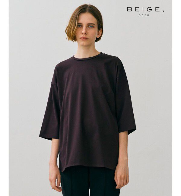 BEIGE,「【BEIGEecru/WEB限定・洗える】JERSEY STITCH / コットンオーバーサイズトップス」|Tシャツ・カットソー|Bordeaux