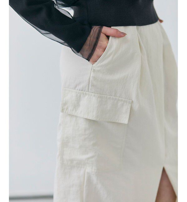 BEIGE,「【洗える】ACANTHUS / カーゴディティールコクーンタックスカート」|スカート|