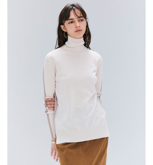 BEIGE,「【洗える・VERY NaVY掲載】LA MONNAIE / バイカラーウールタートルニット」|ニット・セーター|Bone &times; Taupe