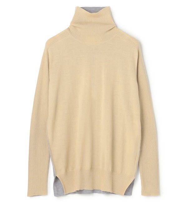 BEIGE,「【洗える・VERY NaVY掲載】LA MONNAIE / バイカラーウールタートルニット」|ニット・セーター|