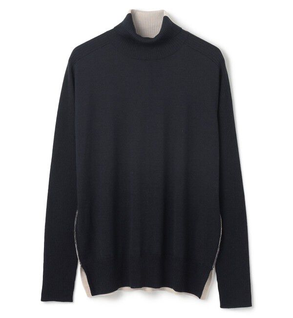 BEIGE,「【洗える・VERY NaVY掲載】LA MONNAIE / バイカラーウールタートルニット」|ニット・セーター|