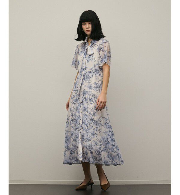 Diagram「【スタイリスト木津明子さんインスタライブ紹介】フラワープリントシャツフレアワンピース」|ワンピース|