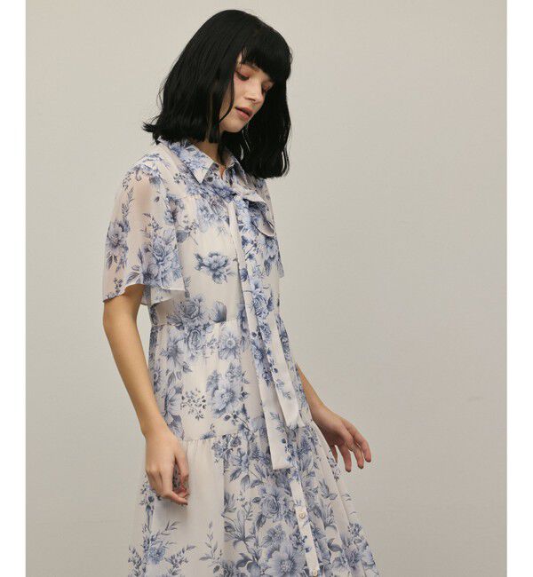 Diagram「【スタイリスト木津明子さんインスタライブ紹介】フラワープリントシャツフレアワンピース」|ワンピース|