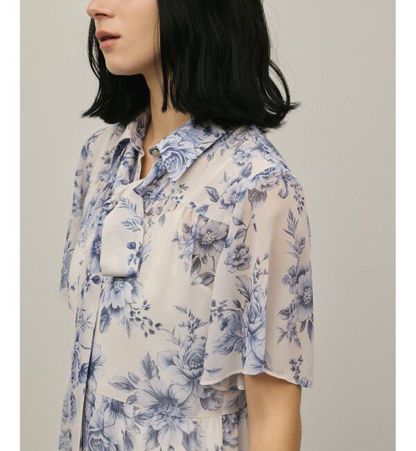 Diagram「【スタイリスト木津明子さんインスタライブ紹介】フラワープリントシャツフレアワンピース」|ワンピース|