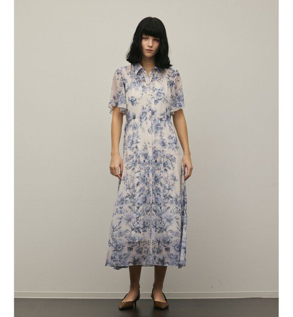 Diagram「【スタイリスト木津明子さんインスタライブ紹介】フラワープリントシャツフレアワンピース」|ワンピース|