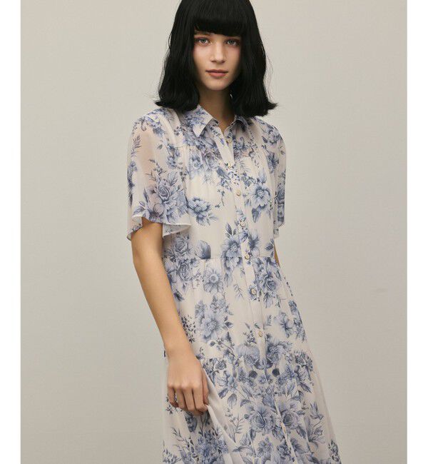 Diagram「【スタイリスト木津明子さんインスタライブ紹介】フラワープリントシャツフレアワンピース」|ワンピース|