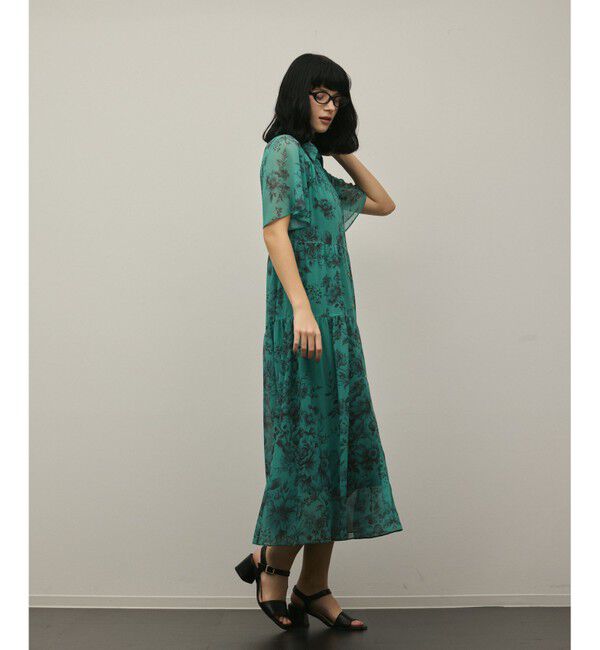 Diagram「【スタイリスト木津明子さんインスタライブ紹介】フラワープリントシャツフレアワンピース」|ワンピース|